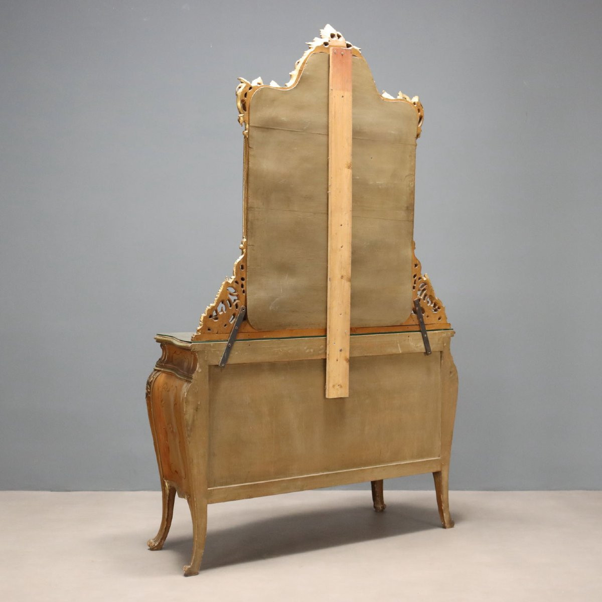 Comò con Specchio in Stile Barocchetto Veneto Venezia Inizio XX Secolo-photo-6