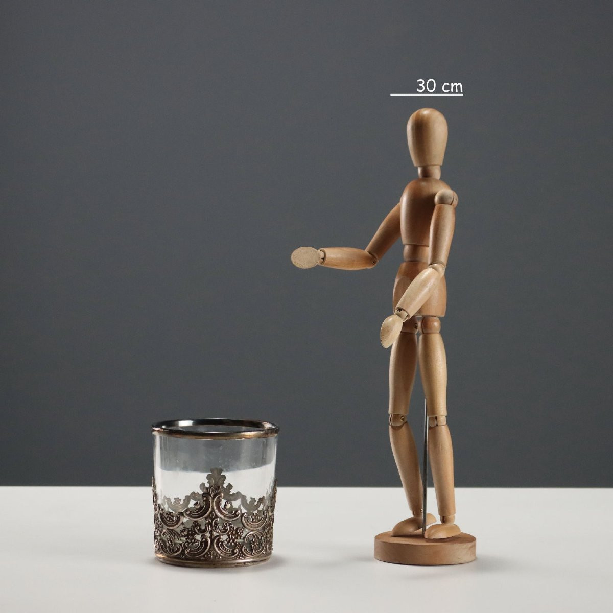 Gruppo di Sei Bicchieri Vetro e Argento Manifattura Milanese Italia Anni '60-photo-2