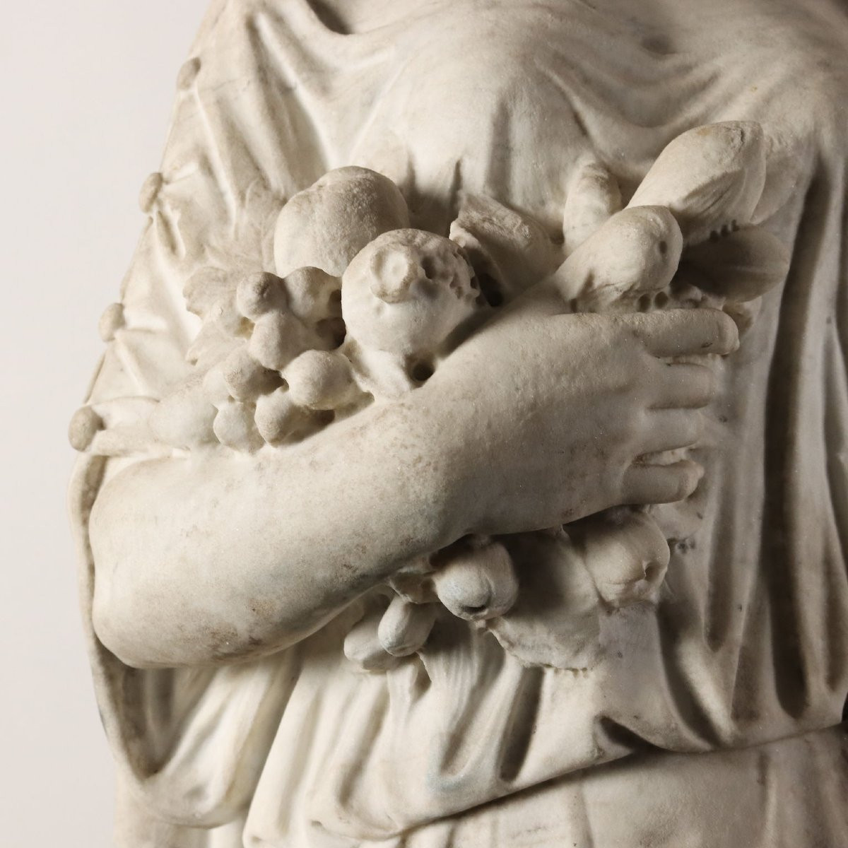 Statua Allegoria dell'Autunno in Marmo Bianco Italia Metà XIX Secolo-photo-4