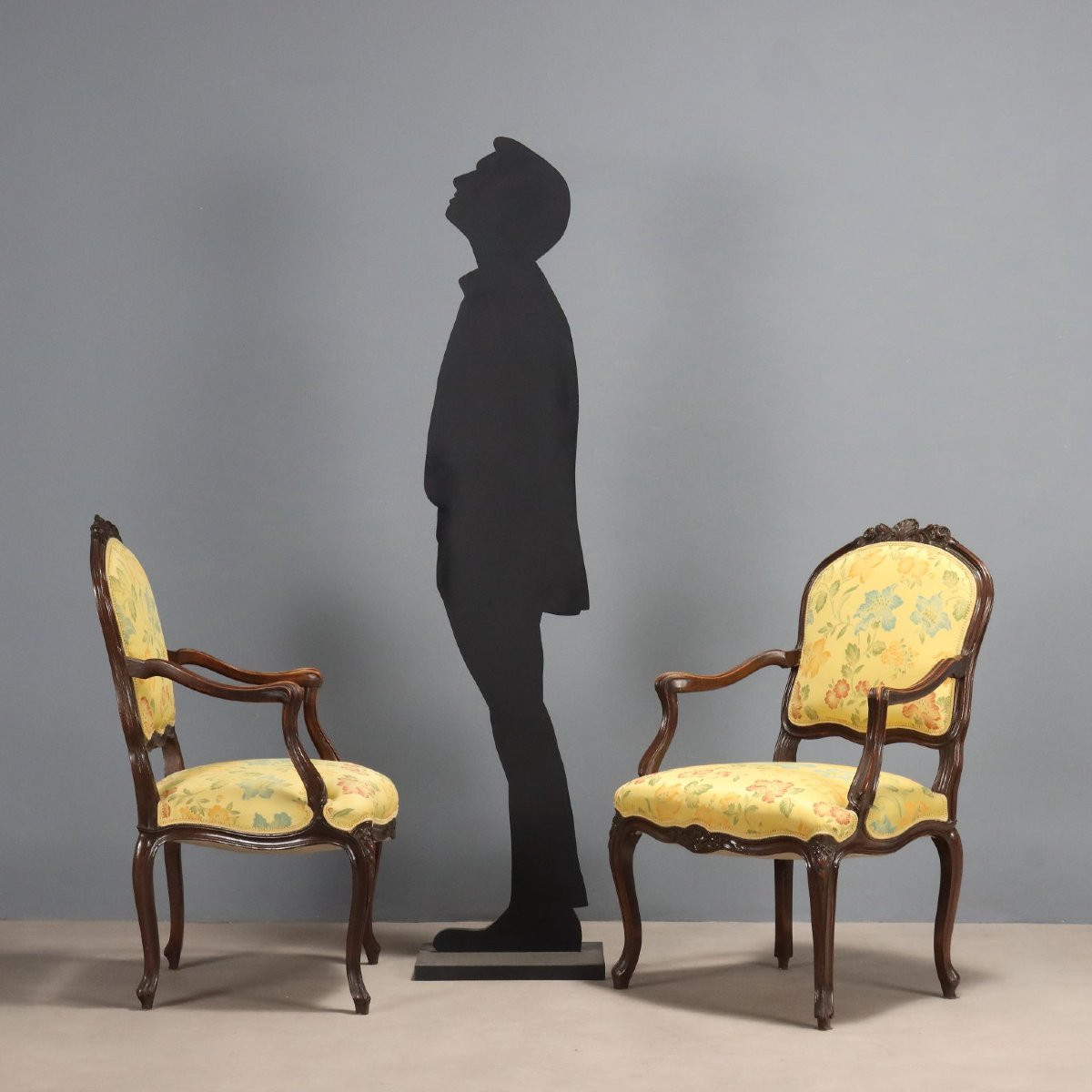 Quattro Poltroncine in Stile Barocchetto in Noce Italia Fine XIX Secolo-photo-2