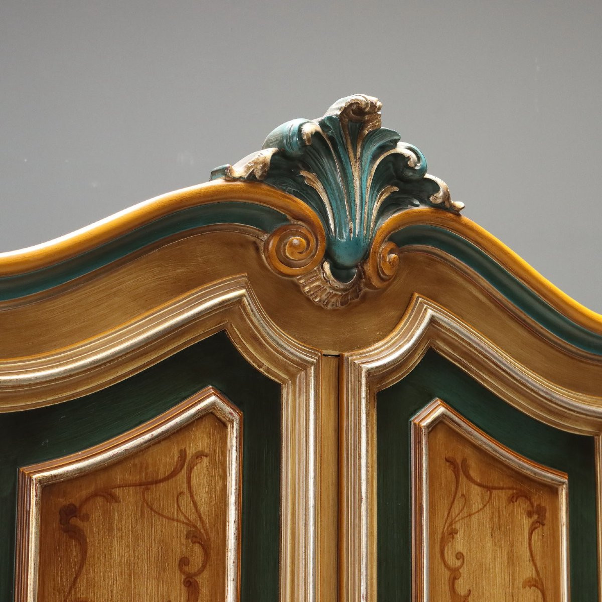 Armadio in Stile Laccato e Dipinto Italia XX Secolo-photo-5