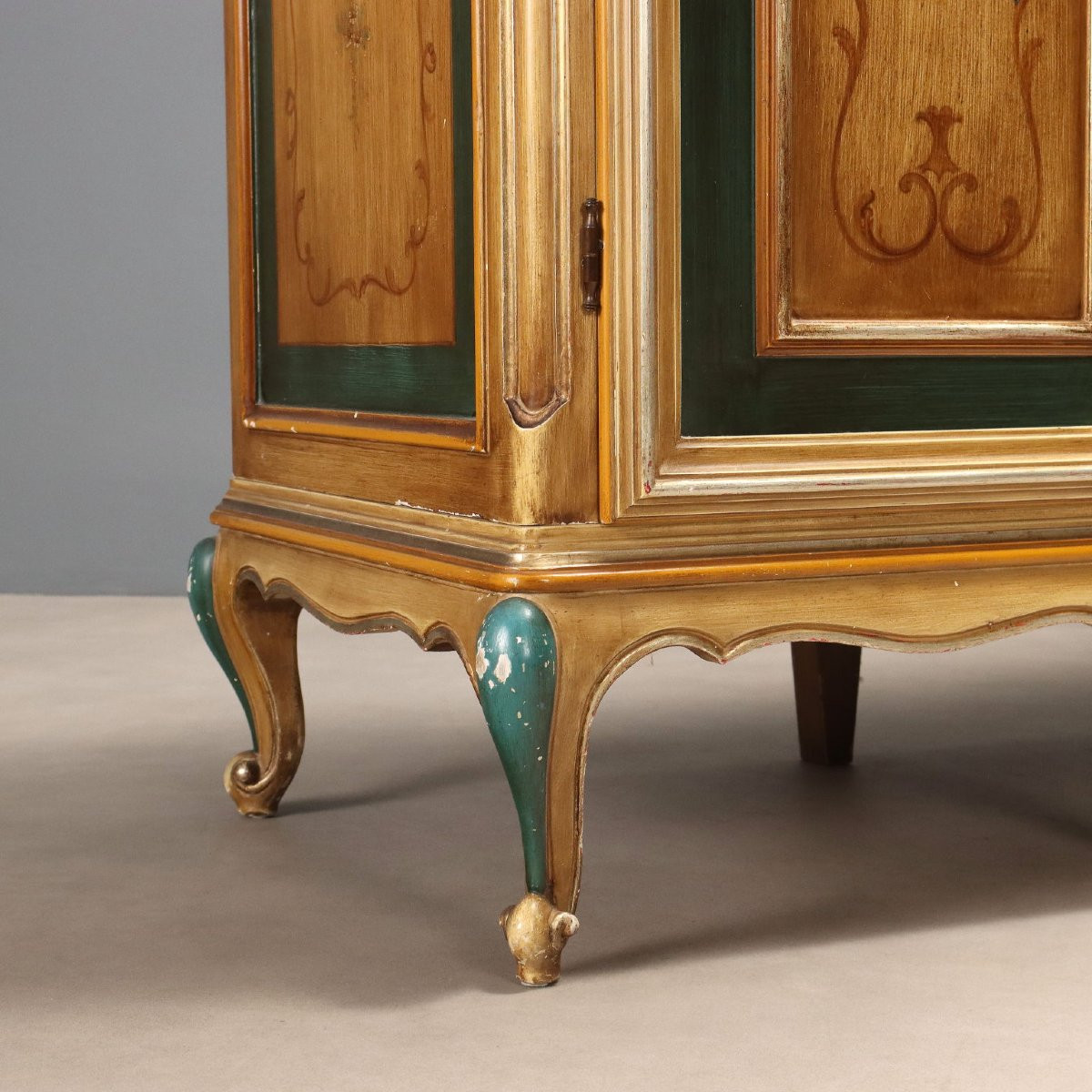 Armadio in Stile Laccato e Dipinto Italia XX Secolo-photo-8