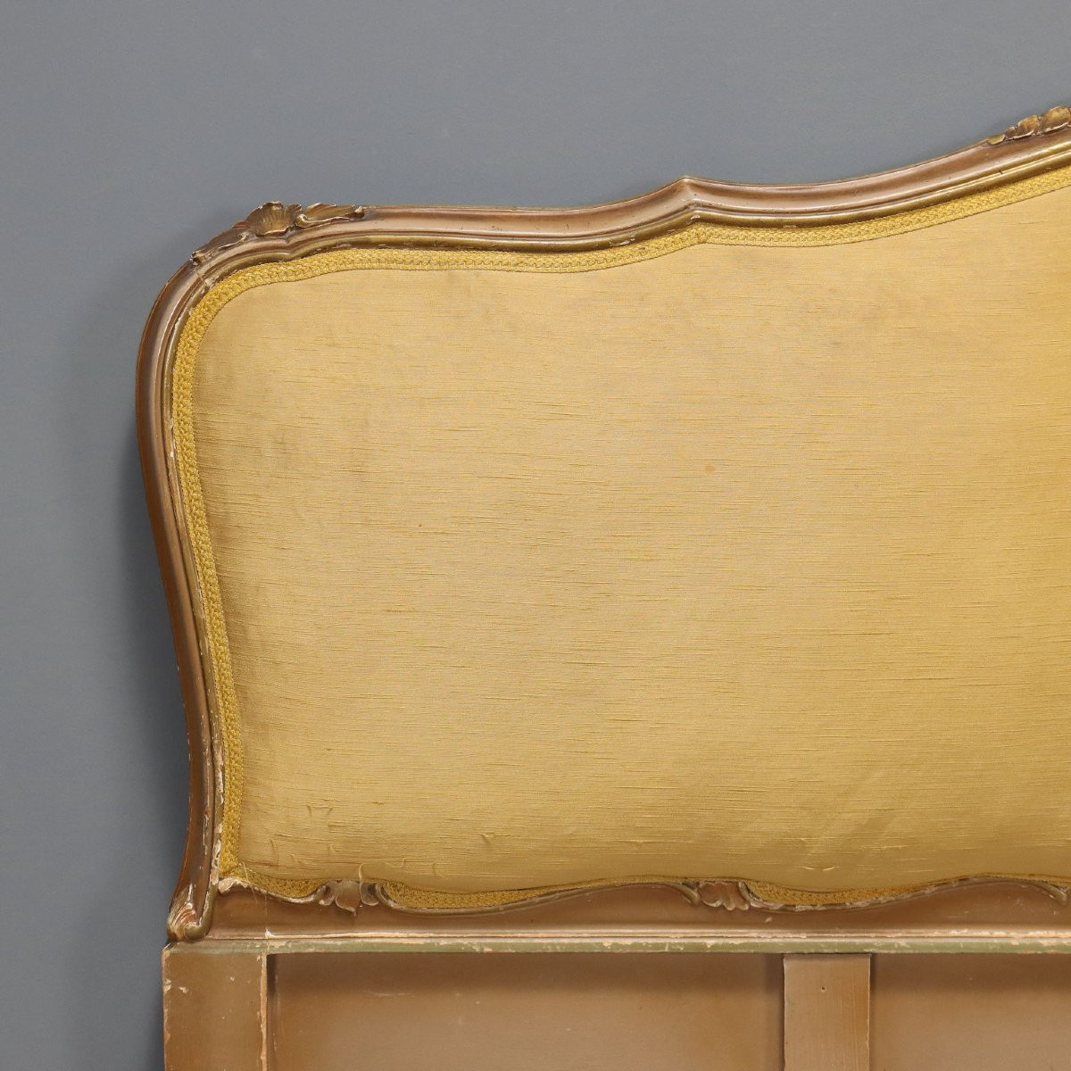 Letto in Abete Intagliato Laccato e Dorato Italia Inizio XX Secolo-photo-3