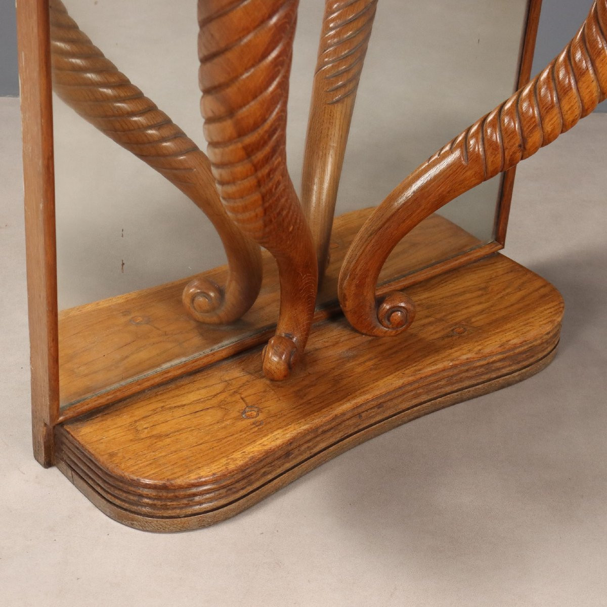 Consolle in Rovere con Specchio Italia Prima Metà XX Secolo-photo-4