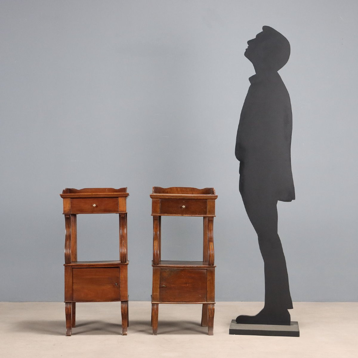 Coppia di Comodini in Noce Italia Metà XIX Secolo-photo-2