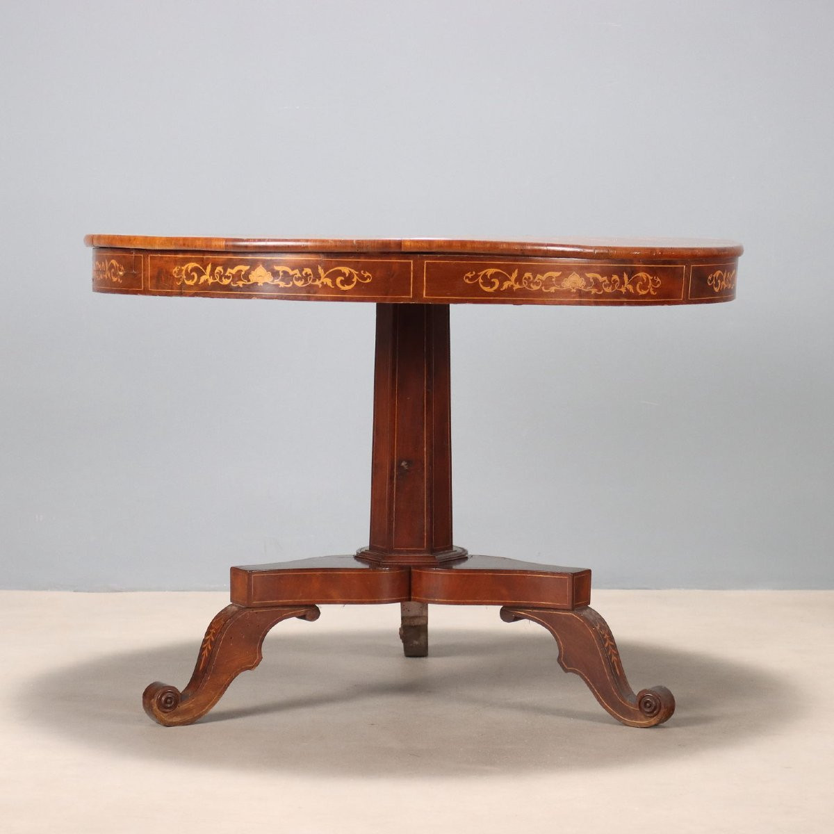 Tavolo Carlo X in Mogano Italia Secondo Quarto XIX Secolo-photo-8