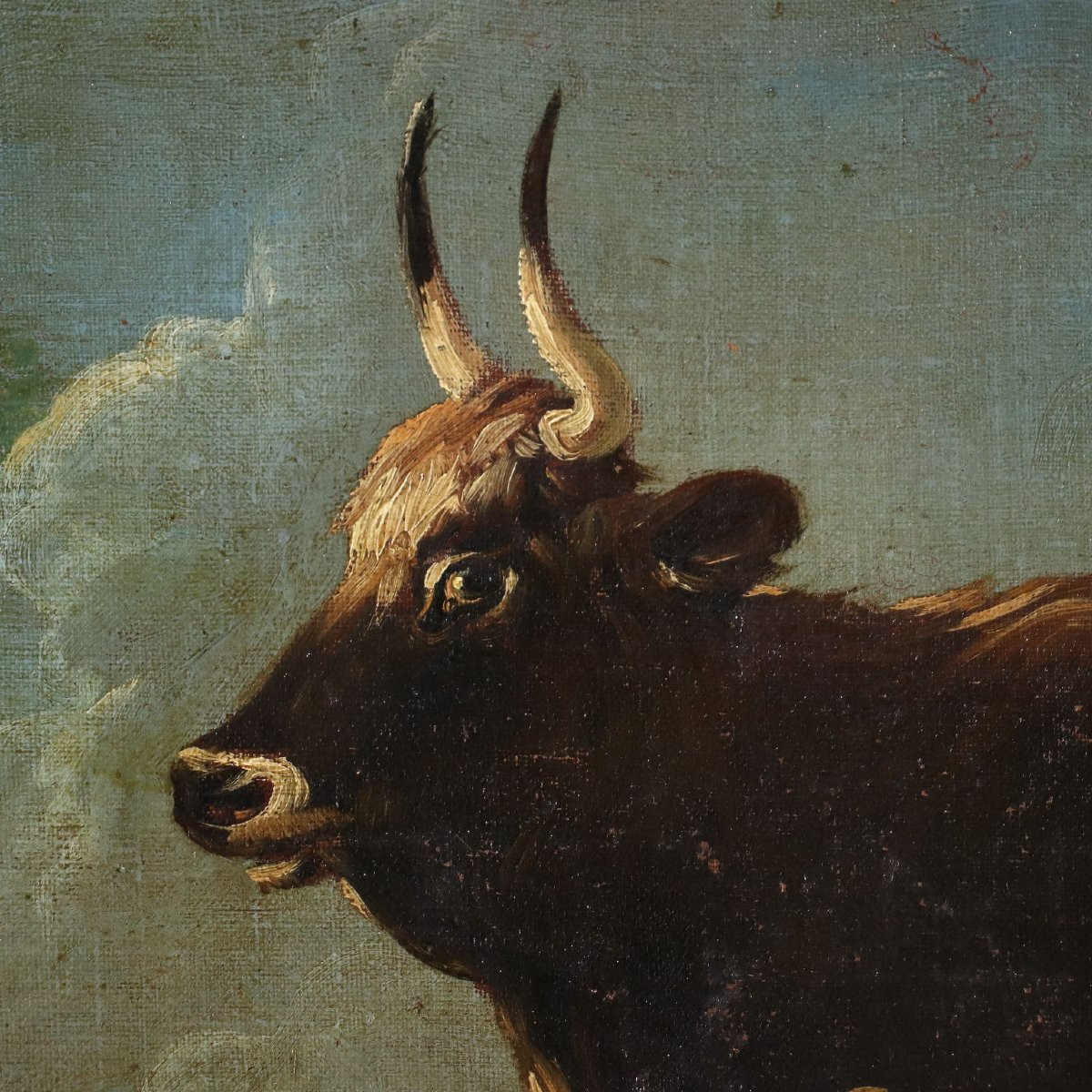 Dipinto Paesaggio con Pastori ed Armenti-photo-4