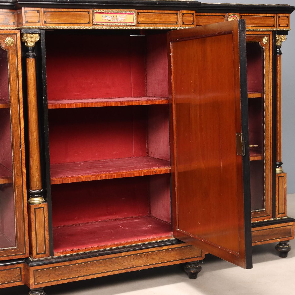 Credenza Vittoriana in Palissandro e Bois de Rose Inghilterra Seconda Metà XIX Secolo-photo-3