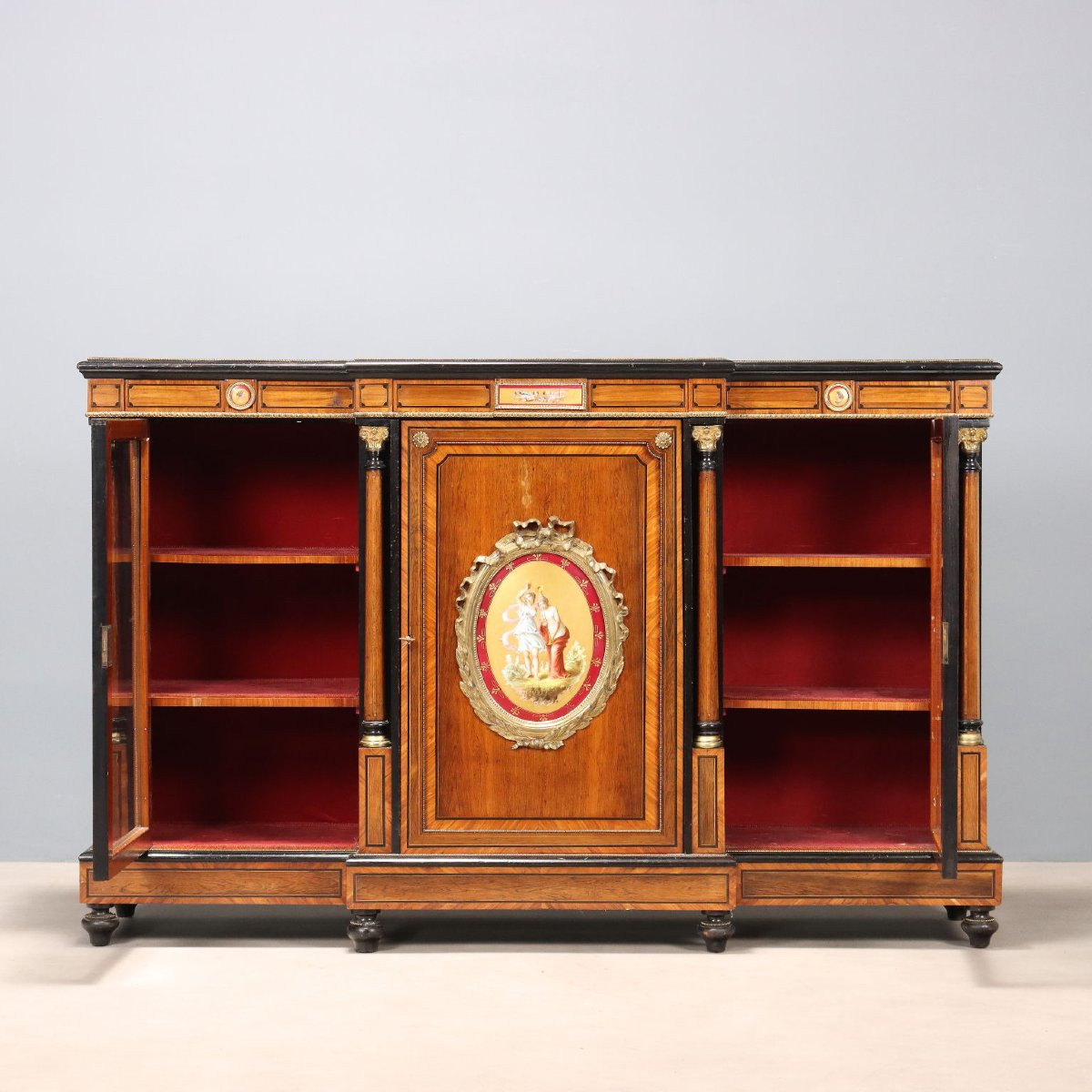 Credenza Vittoriana in Palissandro e Bois de Rose Inghilterra Seconda Metà XIX Secolo-photo-4