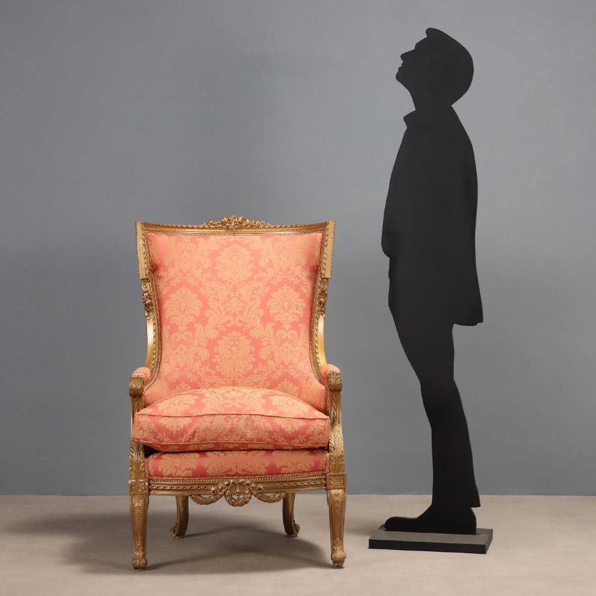 Poltrona in Legno Intagliato e Dorato Italia Fine XIX Secolo-photo-2