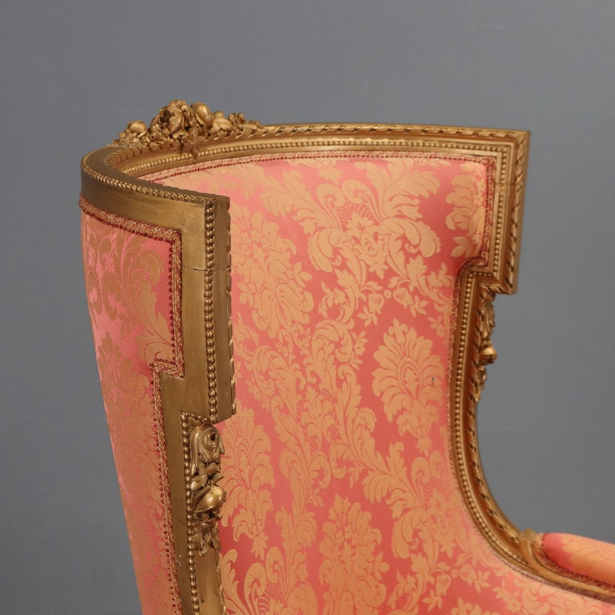 Poltrona in Legno Intagliato e Dorato Italia Fine XIX Secolo-photo-3