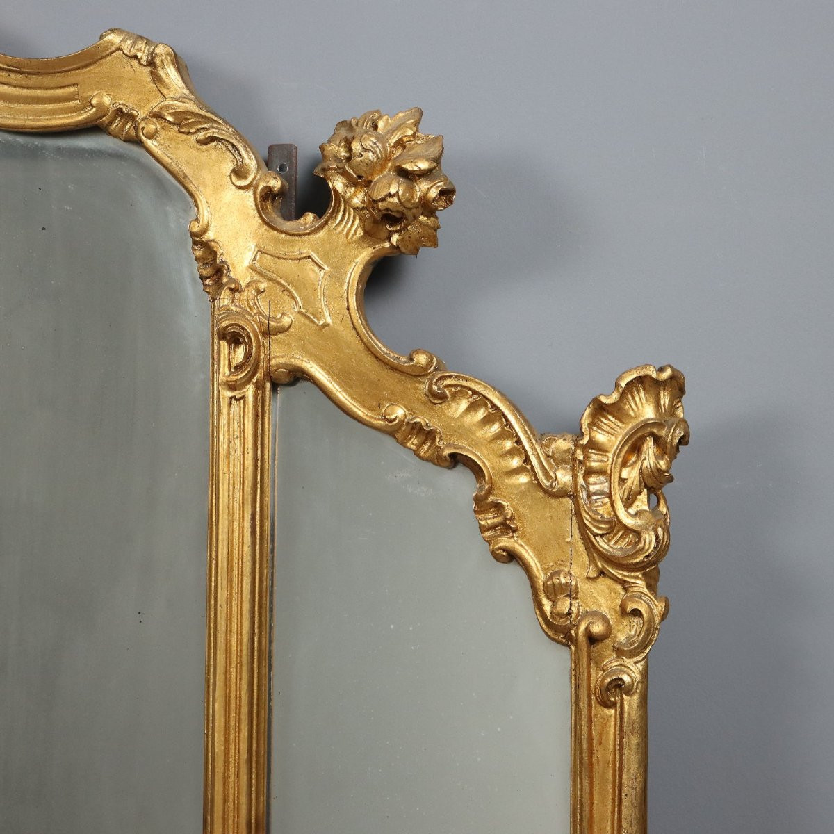 Specchiera in Legno Intagliato e Dorato Italia, XIX Secolo-photo-1