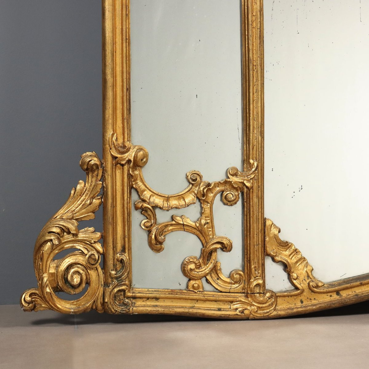 Specchiera in Legno Intagliato e Dorato Italia, XIX Secolo-photo-3