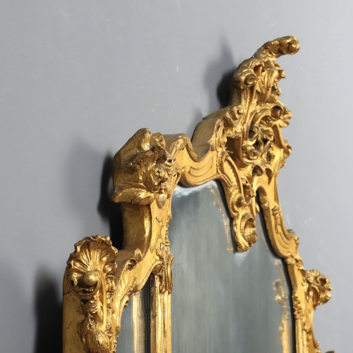 Specchiera in Legno Intagliato e Dorato Italia, XIX Secolo-photo-6