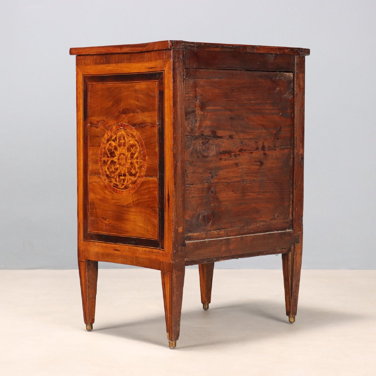 Comodino Neoclassico in Noce Lombardia Fine XVIII Secolo-photo-5