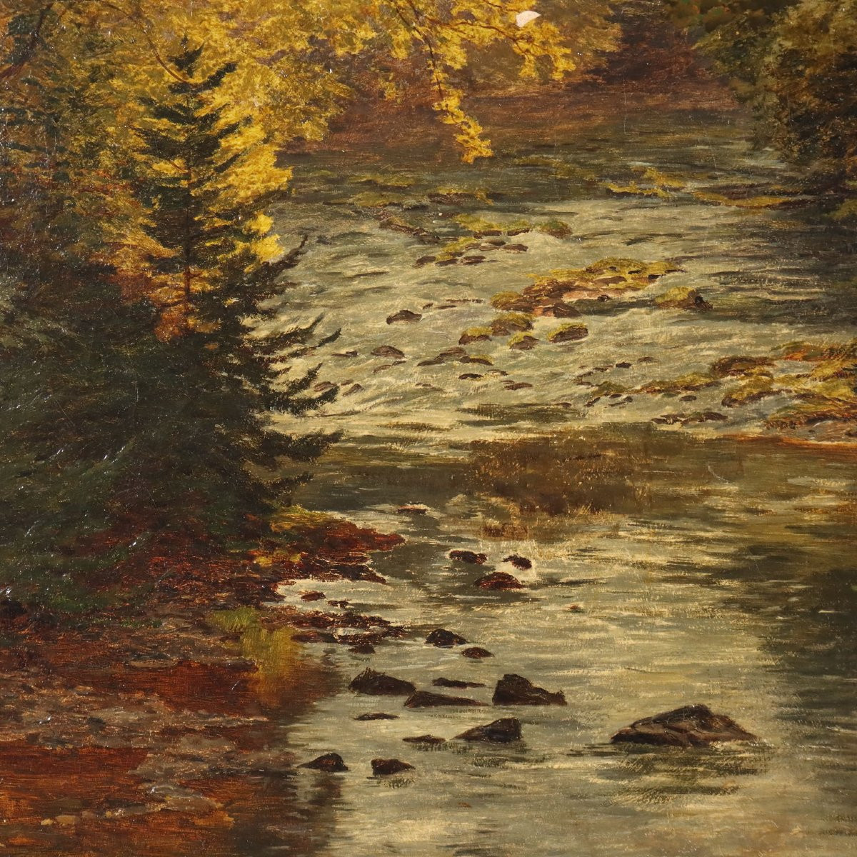 Dipinto Grande Paesaggio Boschivo-photo-4