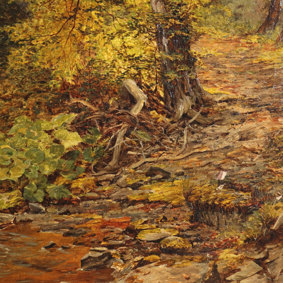 Dipinto Grande Paesaggio Boschivo-photo-2