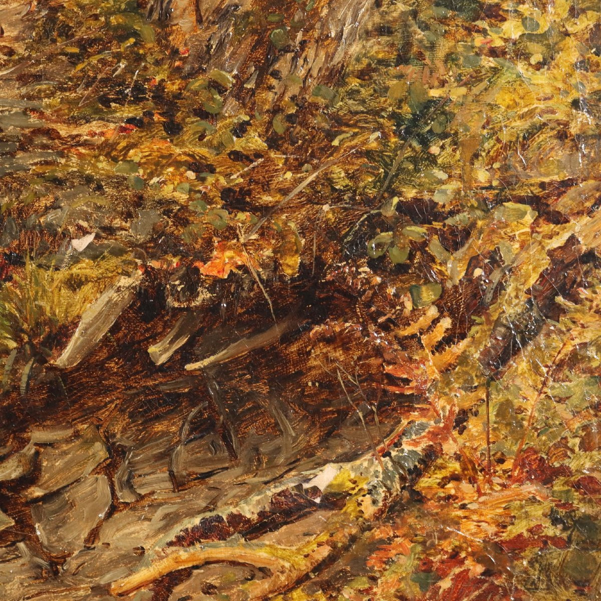 Dipinto Grande Paesaggio Boschivo-photo-4