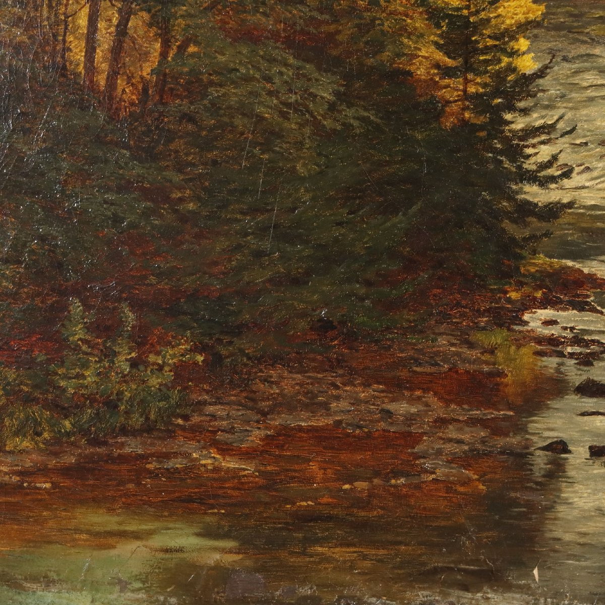 Dipinto Grande Paesaggio Boschivo-photo-5