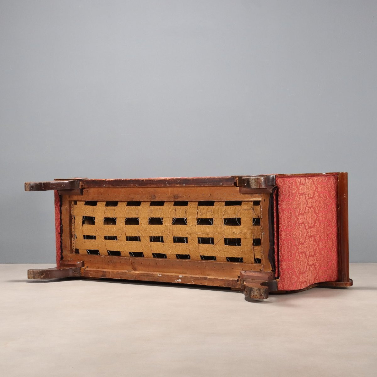 Divano Carlo X in Mogano con Intarsi in Acero Italia Prima Metà XIX Secolo-photo-6