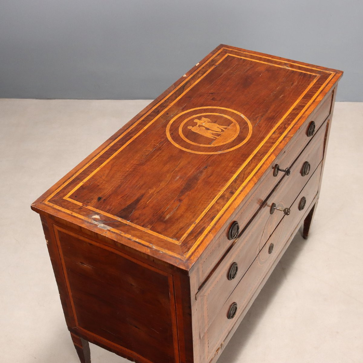 Cassettone Neoclassico in Noce Lombardia Fine XVIII Secolo-photo-4