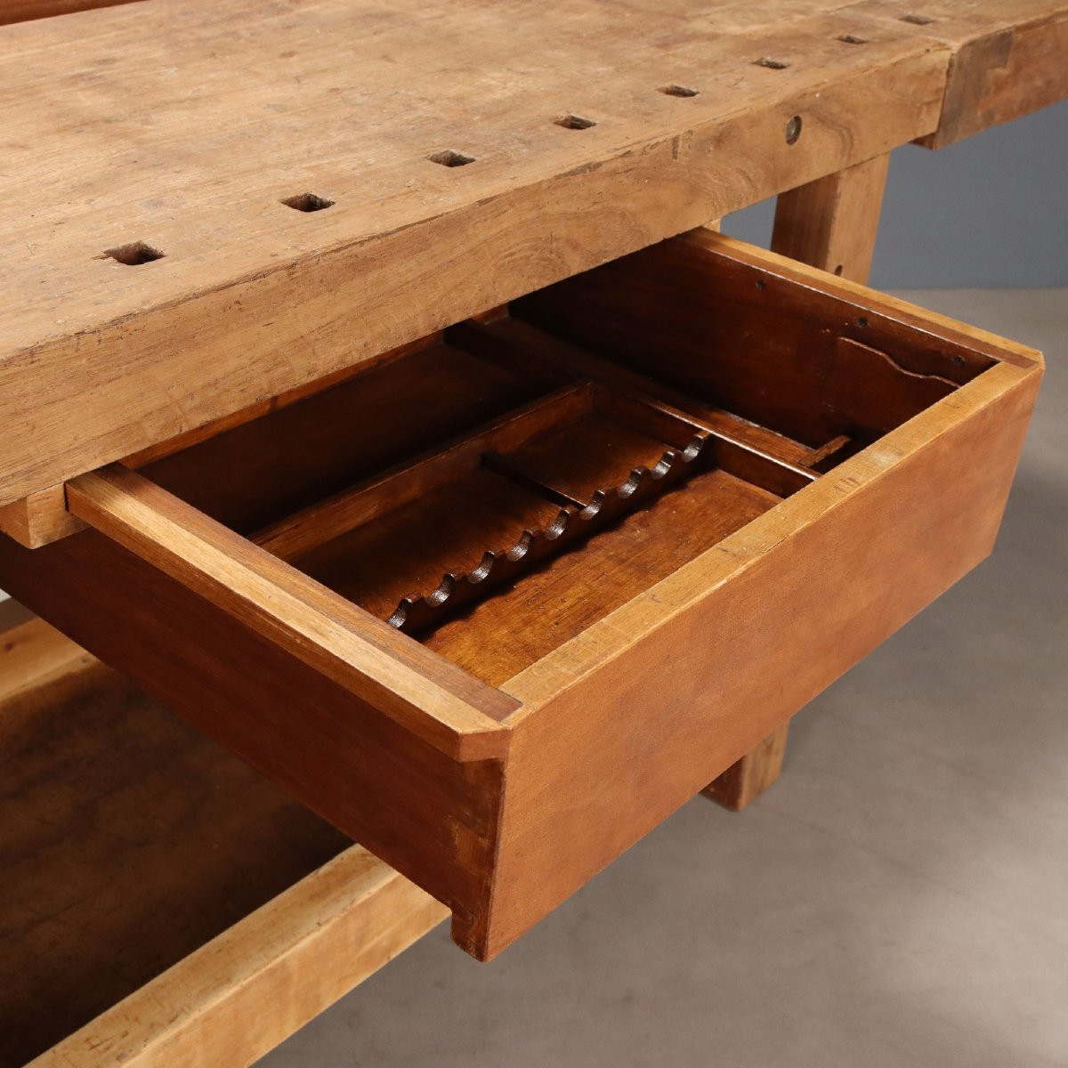 Bancone da Falegname in Mogano e Faggio Francia XIX Secolo-photo-1