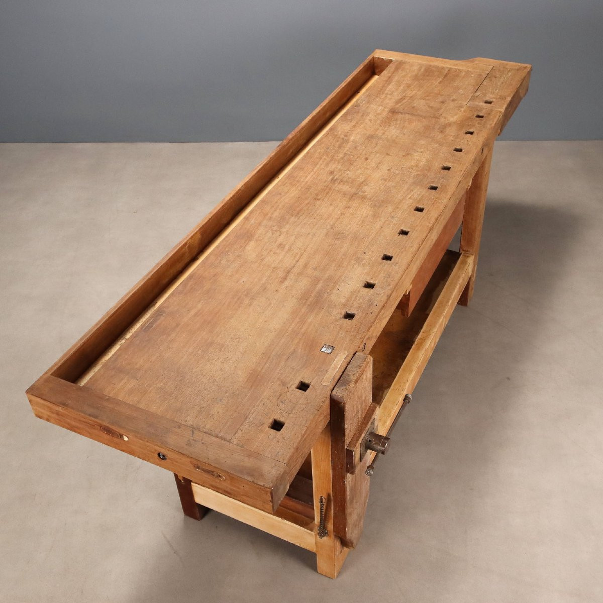 Bancone da Falegname in Mogano e Faggio Francia XIX Secolo-photo-5