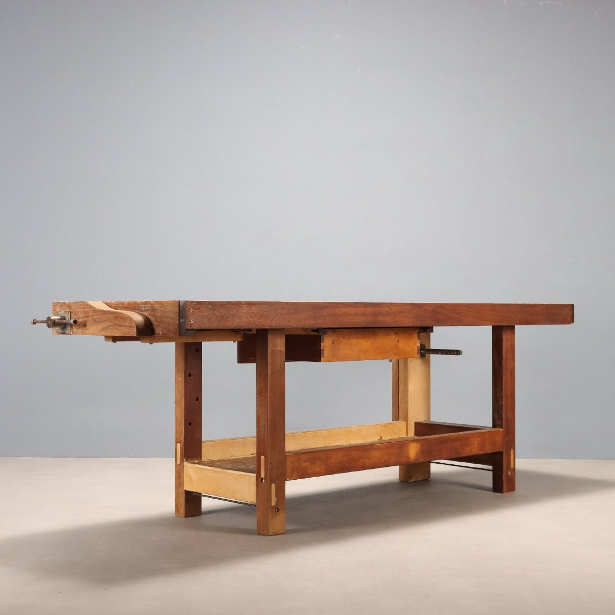 Bancone da Falegname in Mogano e Faggio Francia XIX Secolo-photo-8