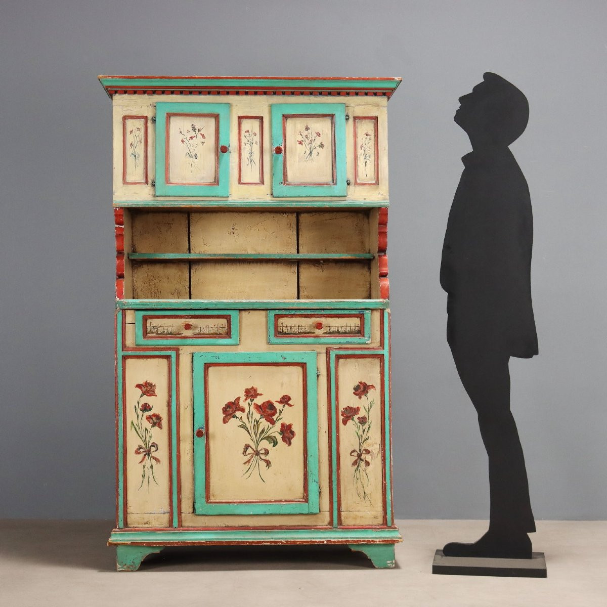 Credenza in Abete Laccata Romania Fine XIX Secolo-photo-2