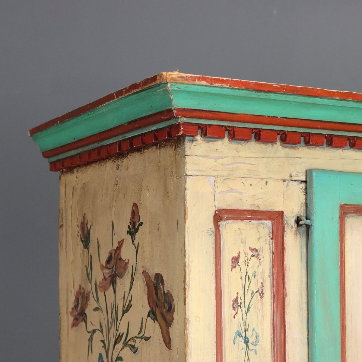 Credenza in Abete Laccata Romania Fine XIX Secolo-photo-4