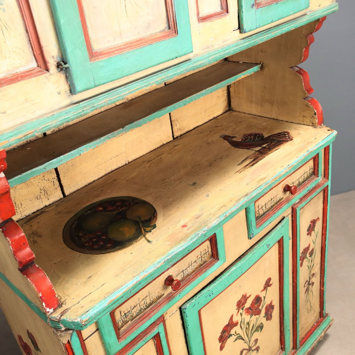 Credenza in Abete Laccata Romania Fine XIX Secolo-photo-1