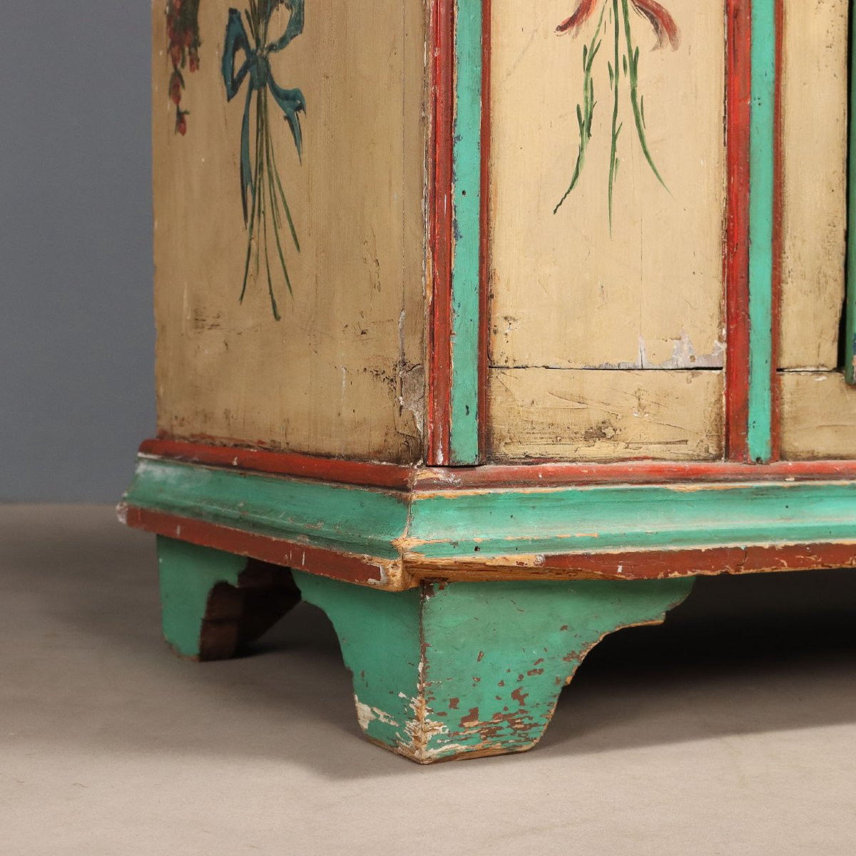 Credenza in Abete Laccata Romania Fine XIX Secolo-photo-8