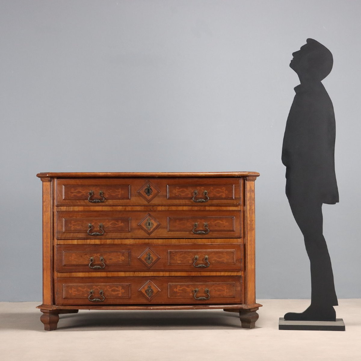 Cassettone Barocco in Noce e Ulivo Piemonte XVIII Secolo-photo-2