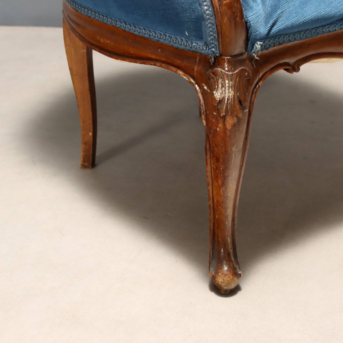 Coppia Poltrone con Pouf Italia Fine XIX Secolo-photo-3