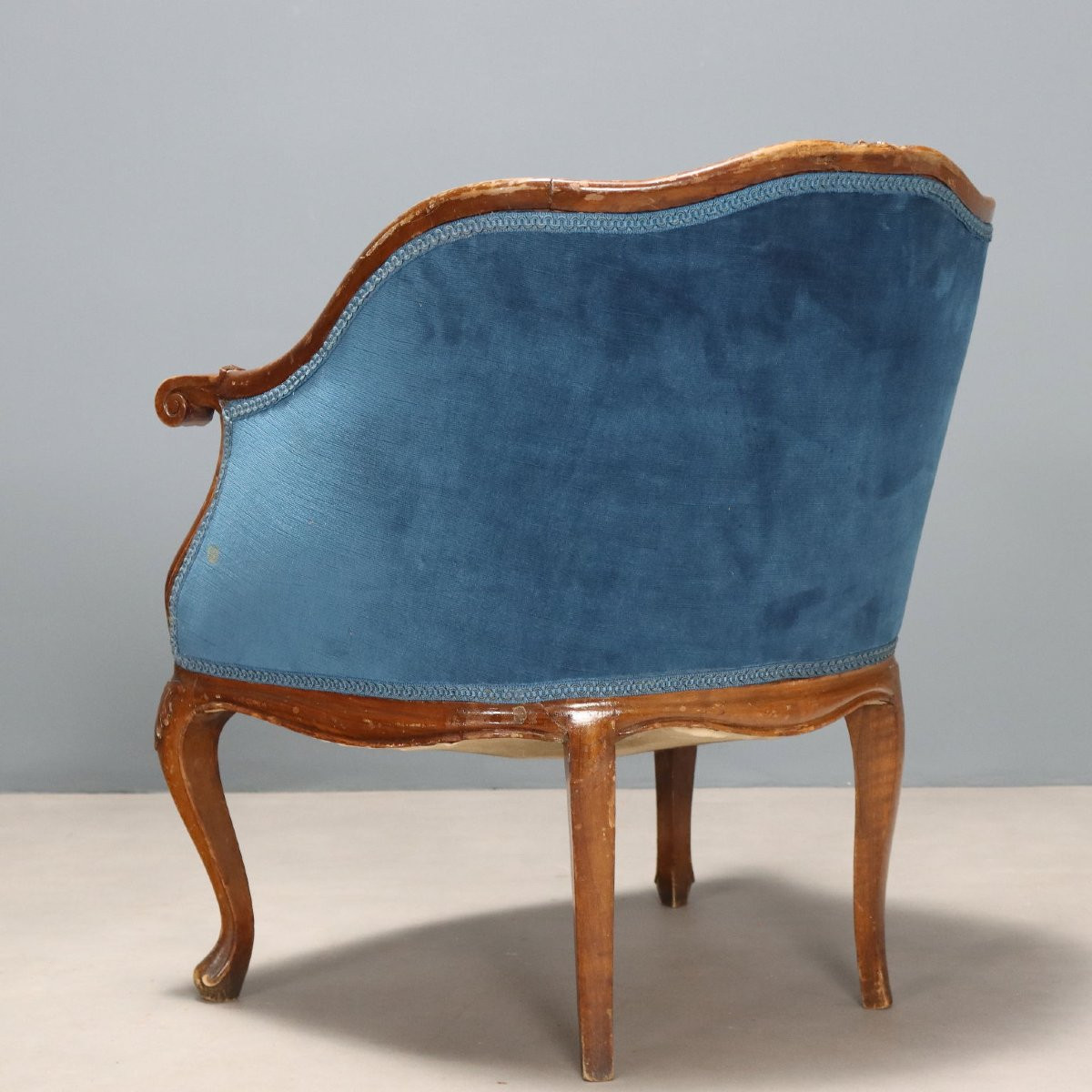 Coppia Poltrone con Pouf Italia Fine XIX Secolo-photo-5