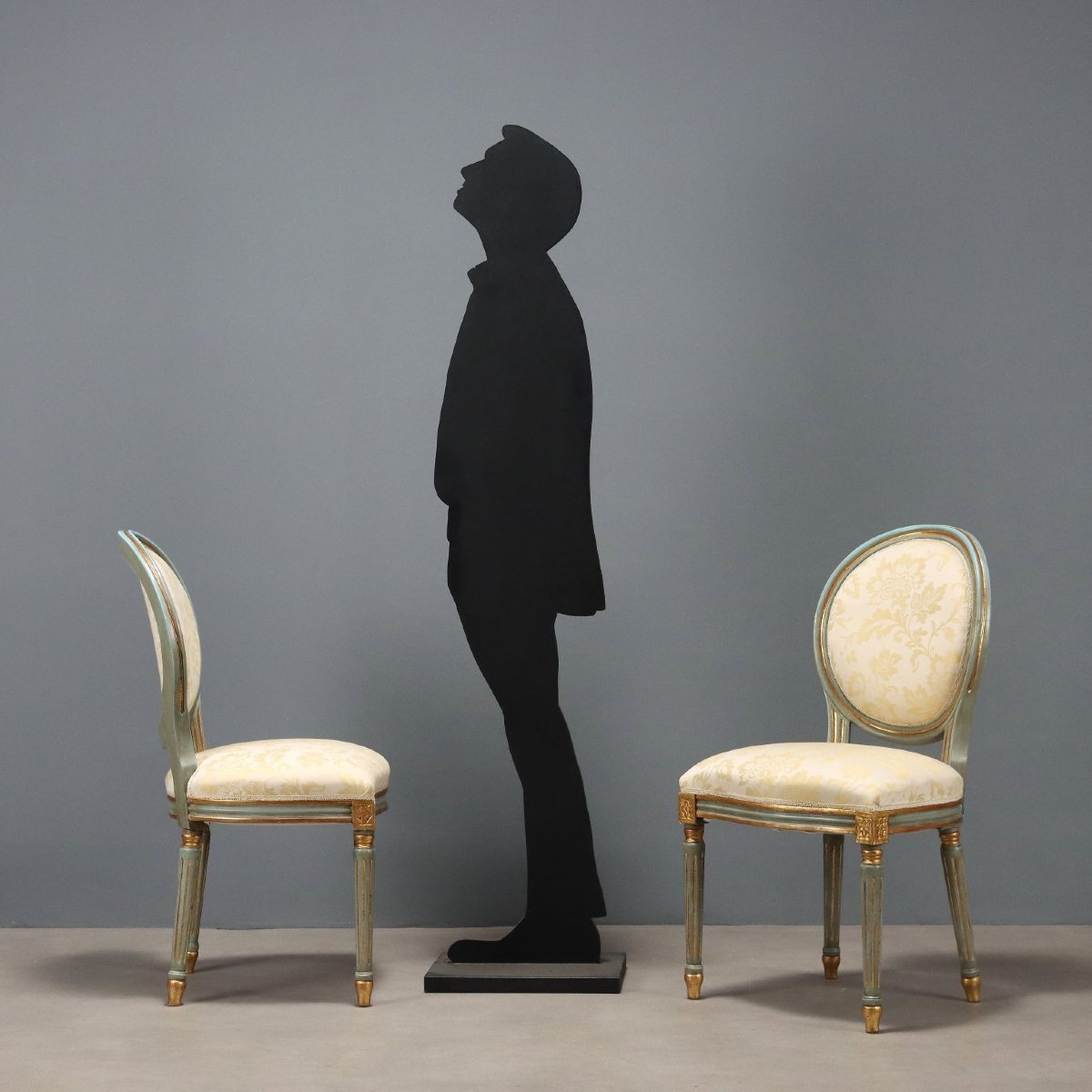 Gruppo di Quattro Sedie in Stile Neoclassico Italia XX Secolo-photo-2