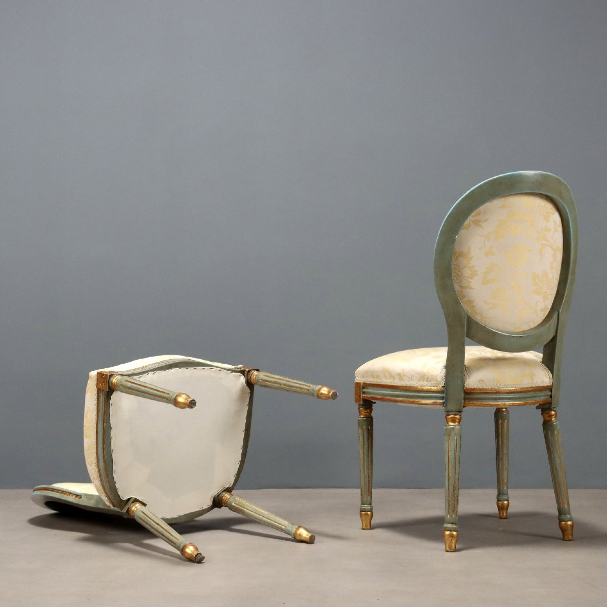 Gruppo di Quattro Sedie in Stile Neoclassico Italia XX Secolo-photo-5