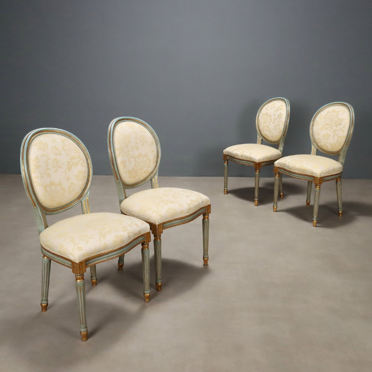 Gruppo di Quattro Sedie in Stile Neoclassico Italia XX Secolo