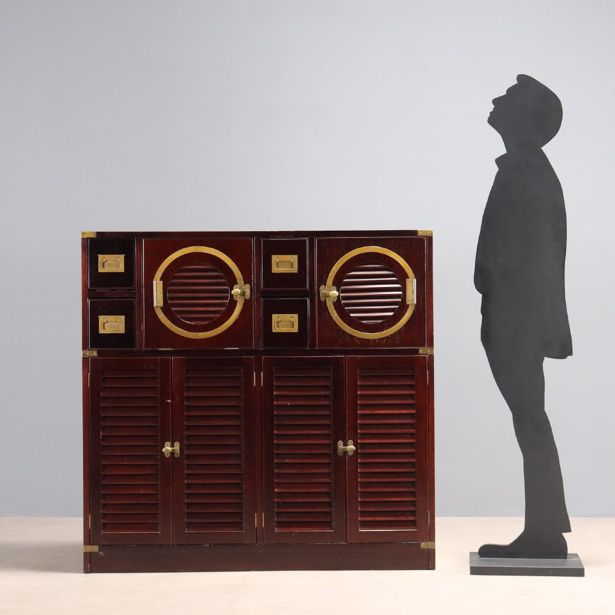 Credenza in Stile Marina Impiallacciata in Mogano Italia XX Secolo-photo-2