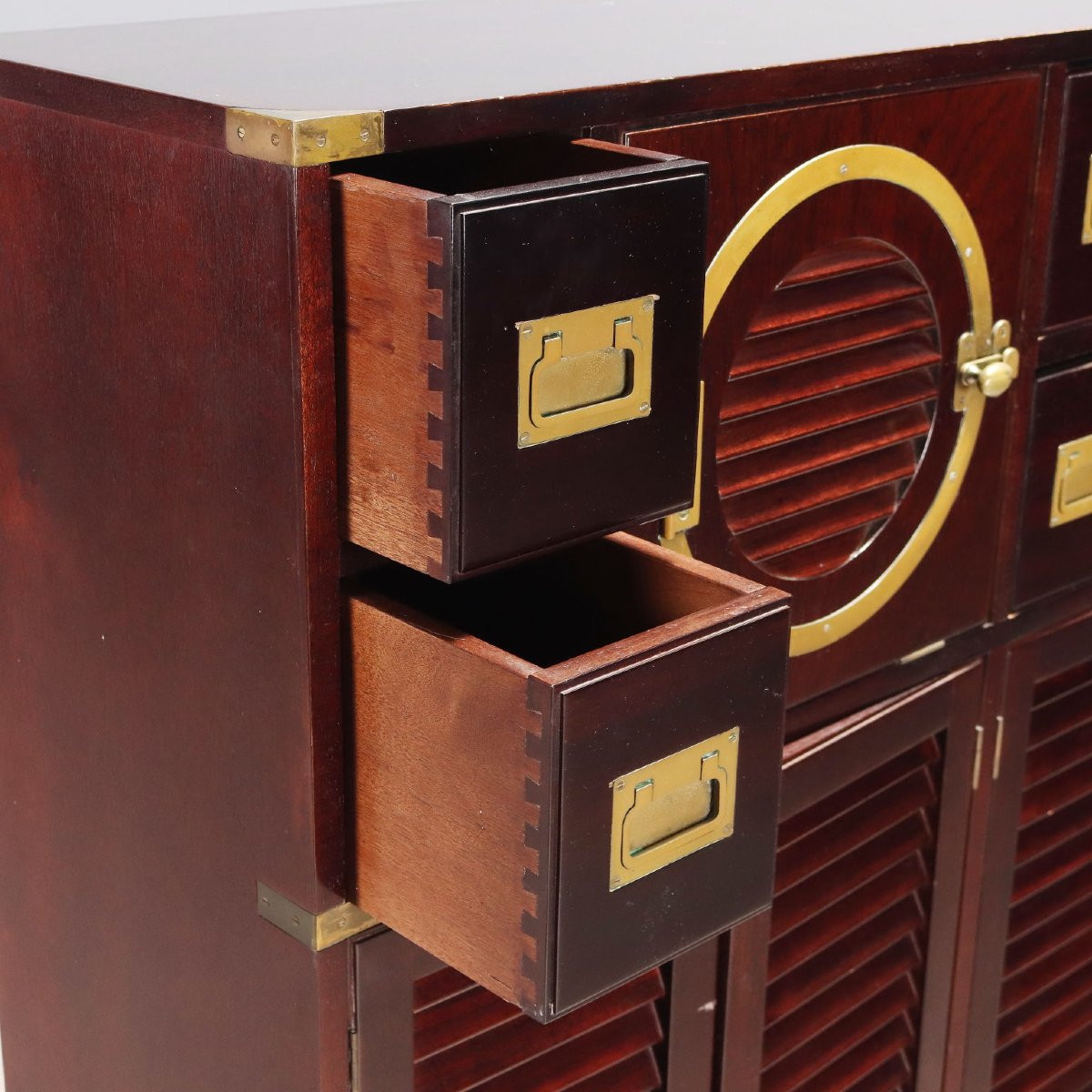 Credenza in Stile Marina Impiallacciata in Mogano Italia XX Secolo-photo-3