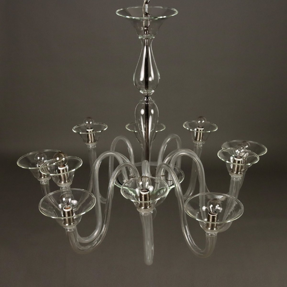 Lampadario Veneziano in Vetro Soffiato Italia XX Secolo-photo-4