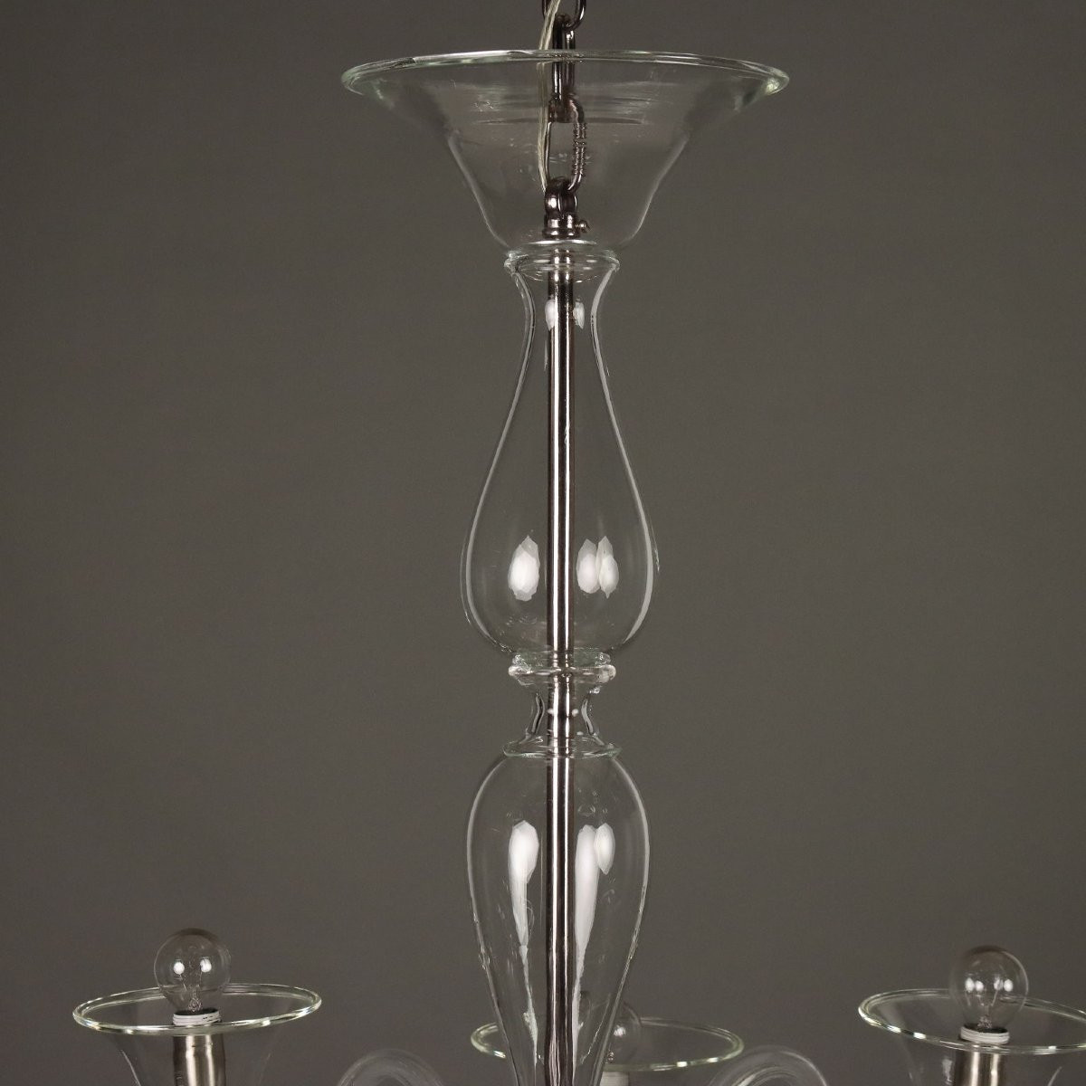 Lampadario Veneziano in Vetro Soffiato Italia XX Secolo-photo-2