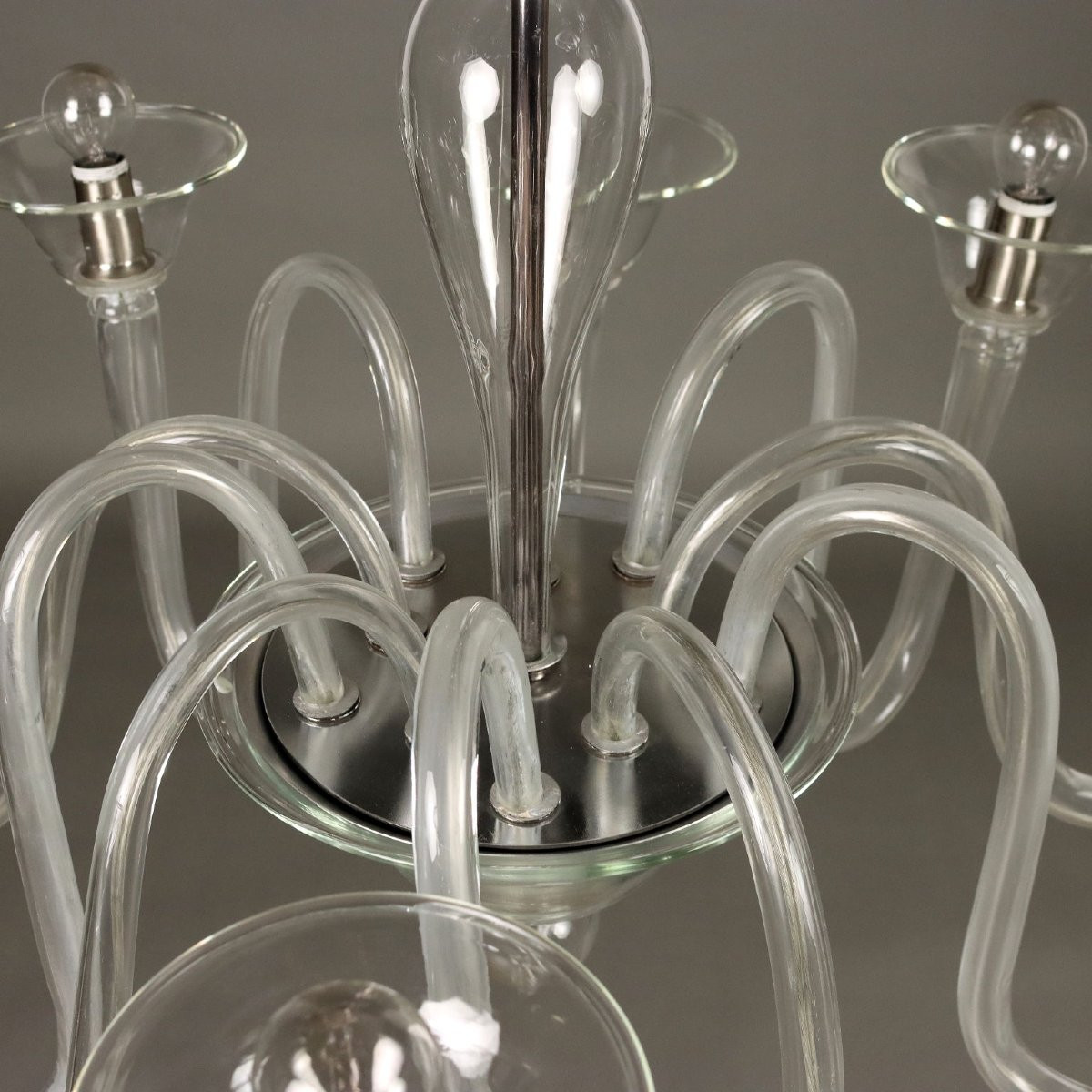 Lampadario Veneziano in Vetro Soffiato Italia XX Secolo-photo-4