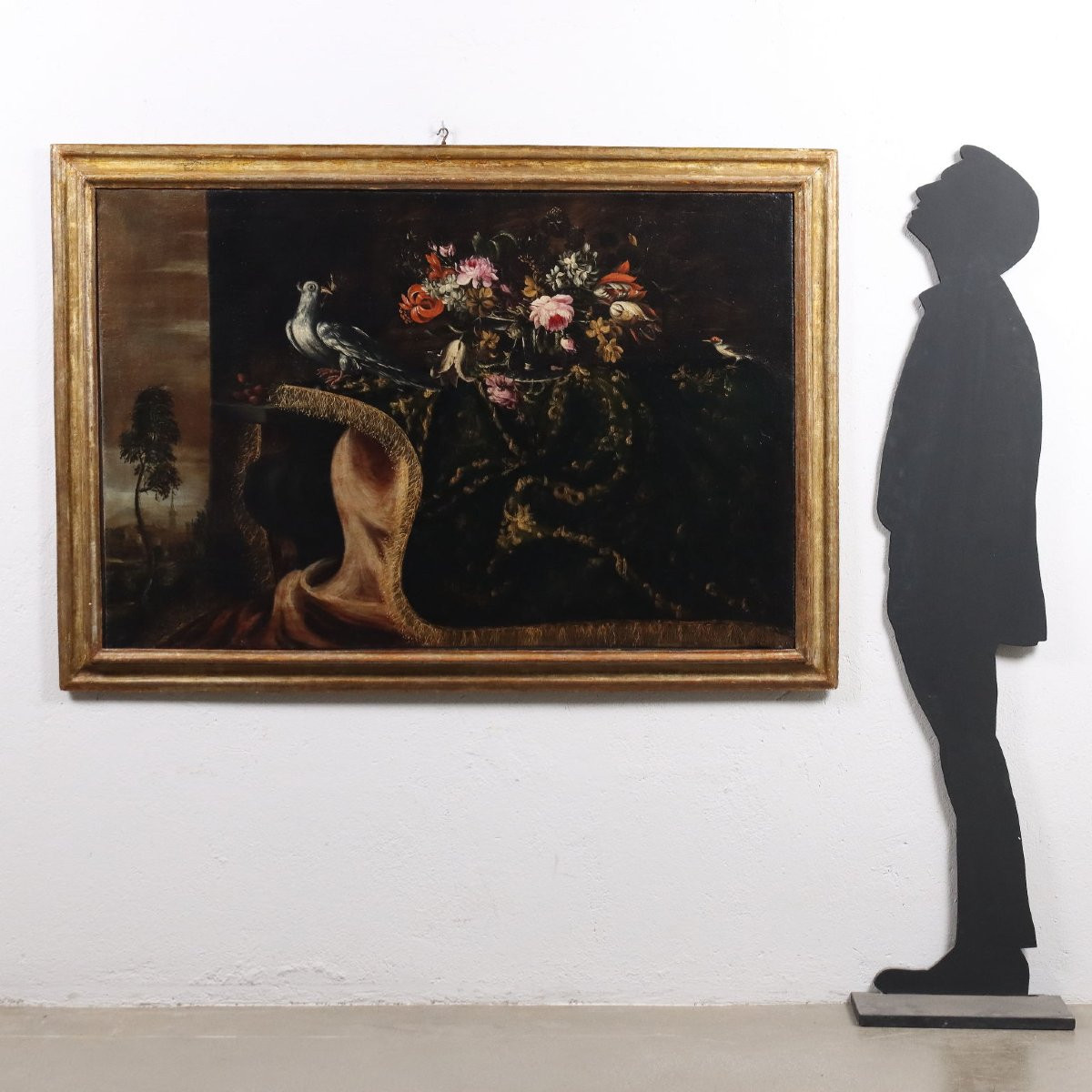 Dipinto Natura morta con Fiori e Uccellini-photo-2