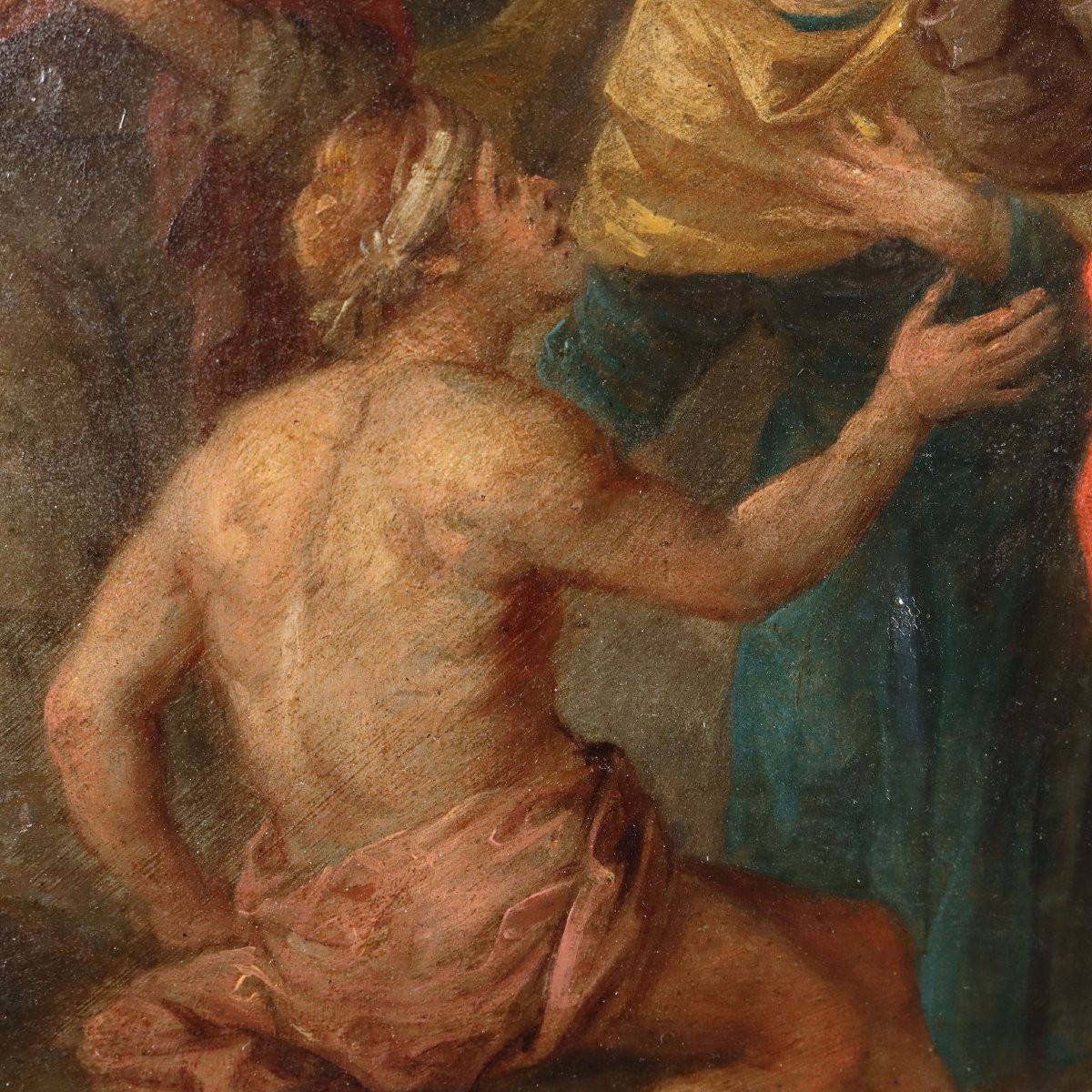 Dipinto con Scena di Guarigione XVII Secolo-photo-1