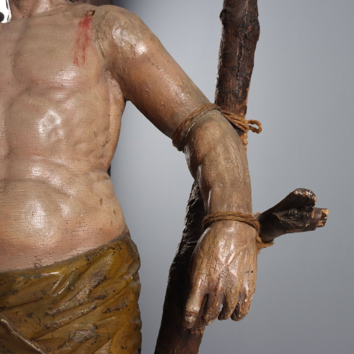 Scultura intagliata e policroma San Sebastiano XVII Secolo-photo-4