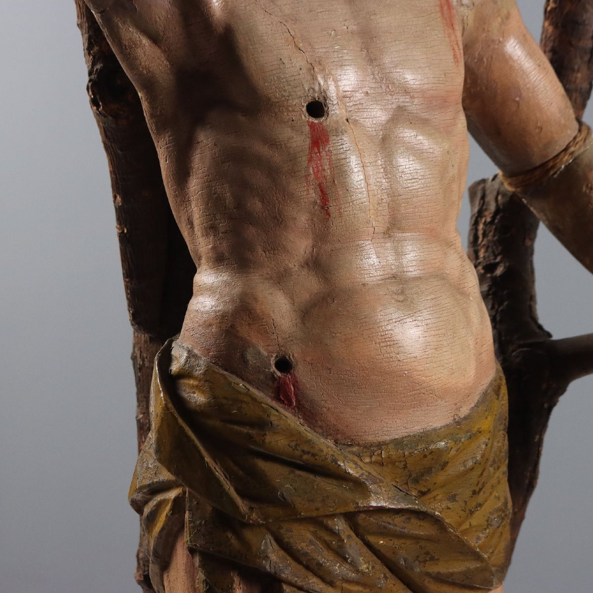 Scultura intagliata e policroma San Sebastiano XVII Secolo-photo-1