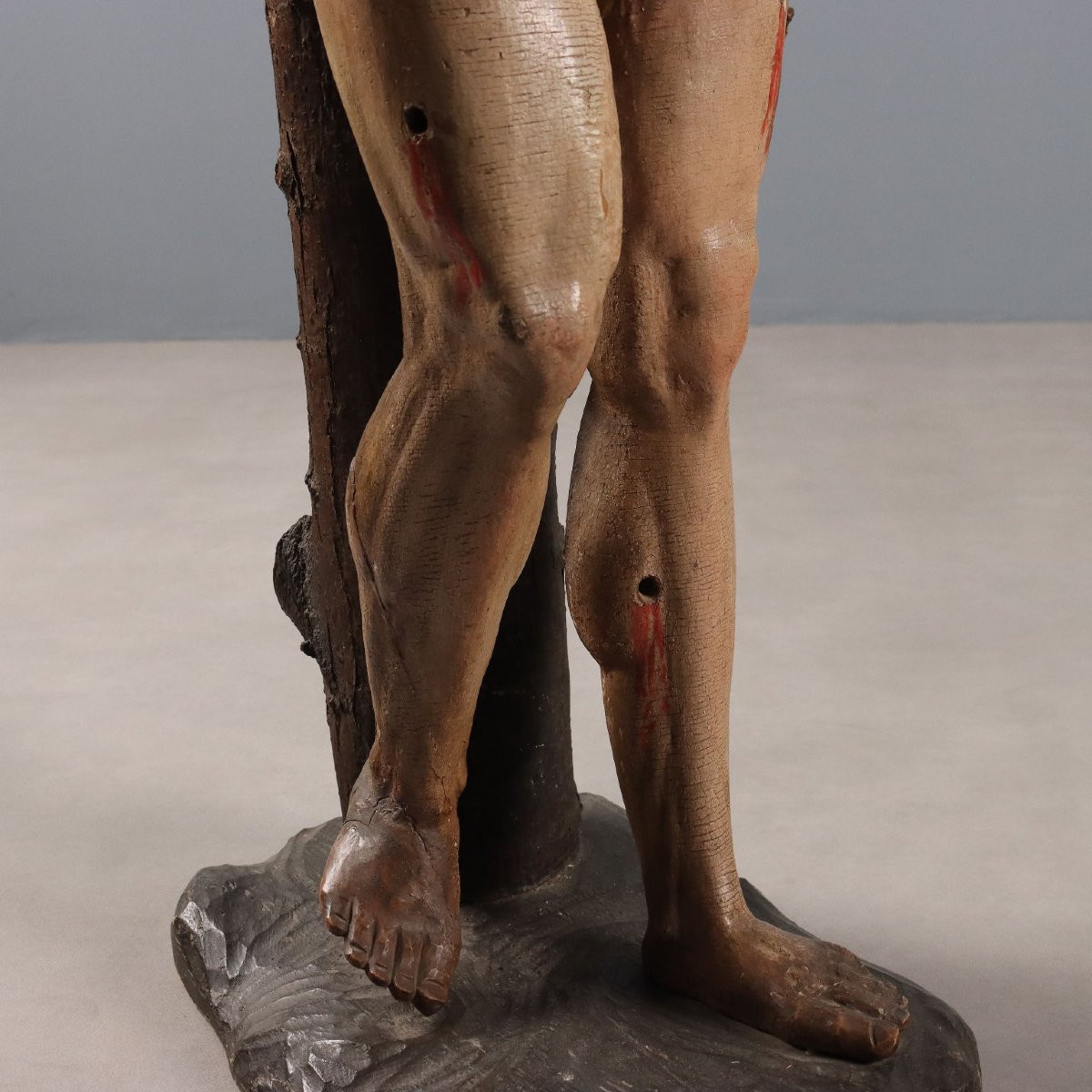 Scultura intagliata e policroma San Sebastiano XVII Secolo-photo-2