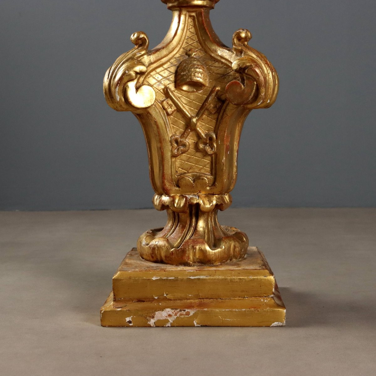 Coppia di Torcieri in Legno dorato Italia XVIII Secolo-photo-4