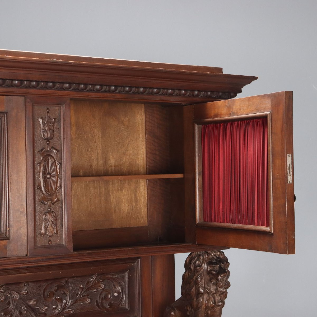 Credenza Doppio Corpo in Stile Neorinascimento Italia Inizio XX Secolo-photo-4